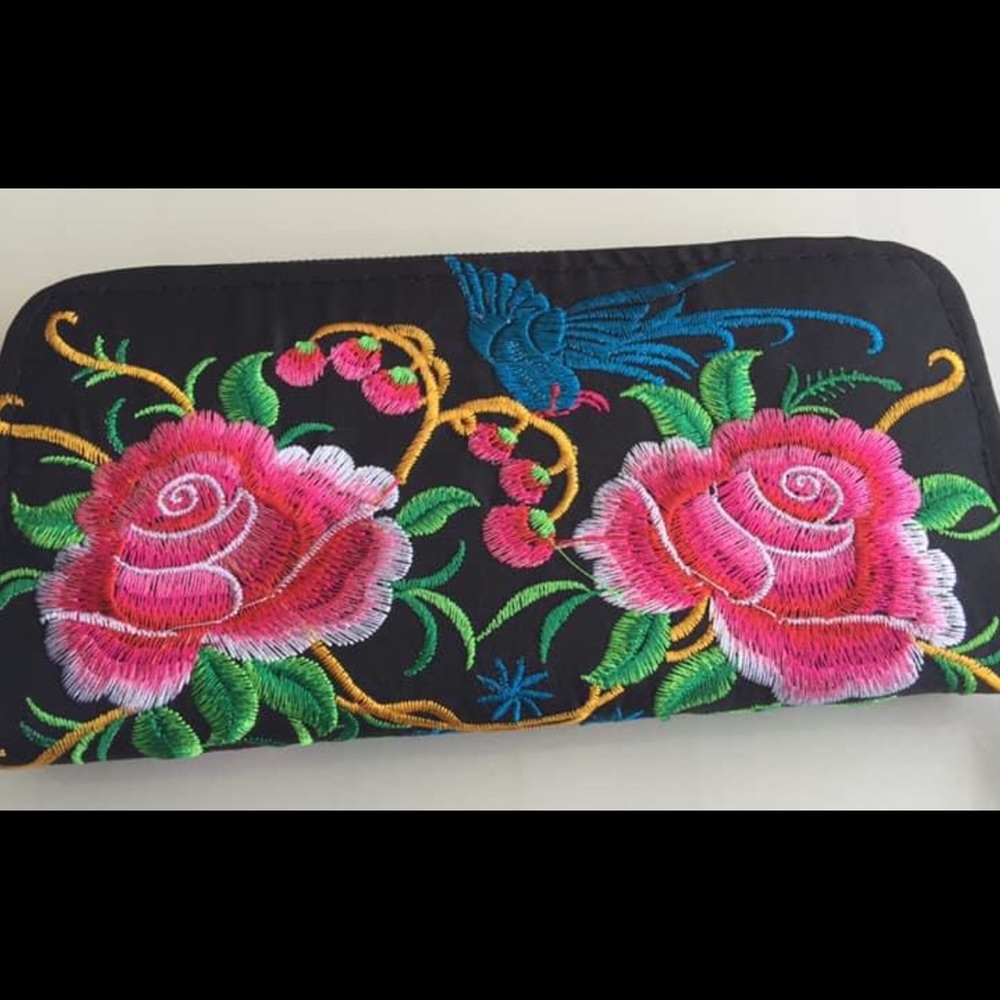 Embroidered Large Wallet